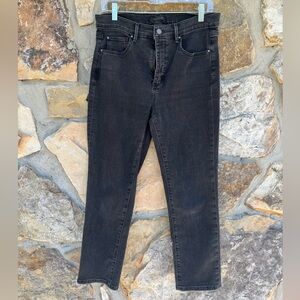 Ann Taylor Women's The High Rise Straight Leg Jeans in Washed Black 8